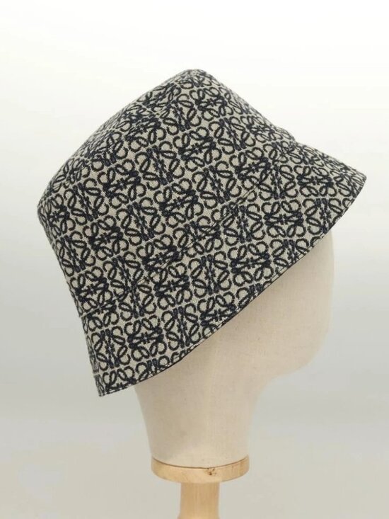 LOEWE Anagram Reversible Bucket Hat Canvas Navy